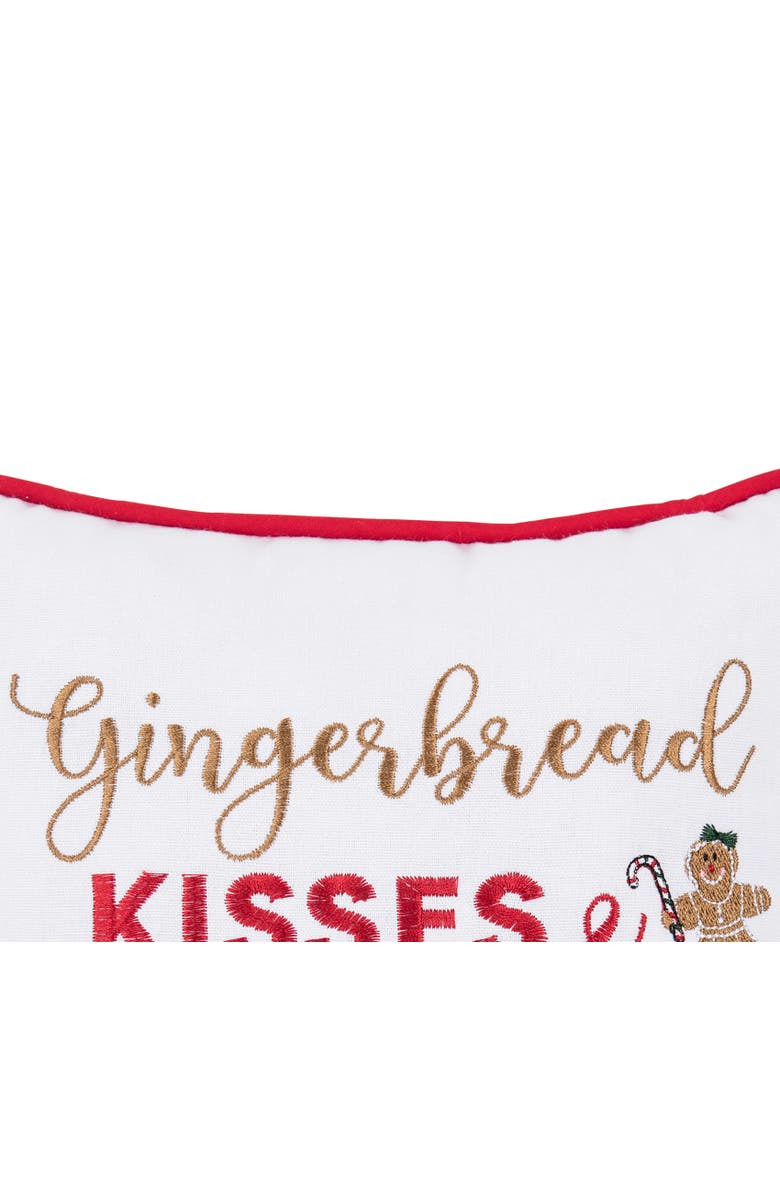 C&F Home "Gingerbread Kisses and Christmas Wishes" Cotton Petite Accent Pillow, 10" x 10"., Alternate, color, 