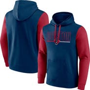 FANATICS Men's Fanatics Navy/Red Houston Texans Outline Pullover Hoodie