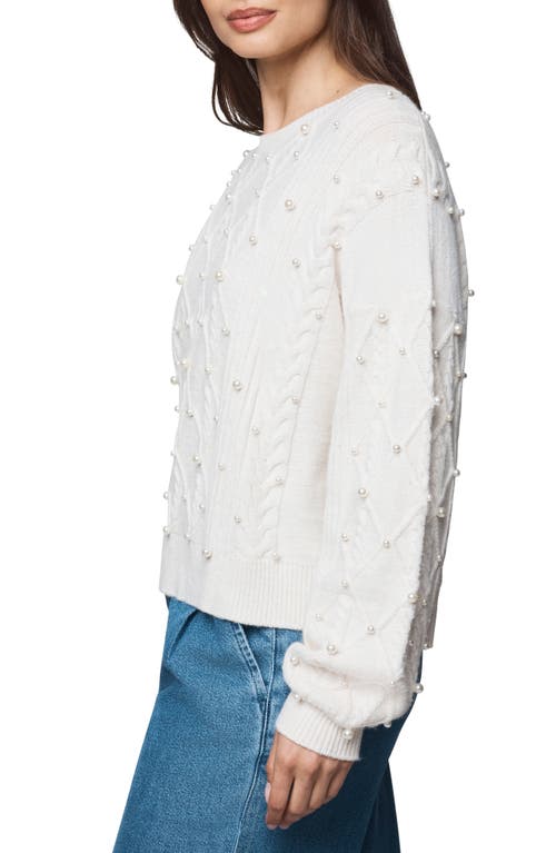 Splendid Demi Pearly Bead Sweater In White