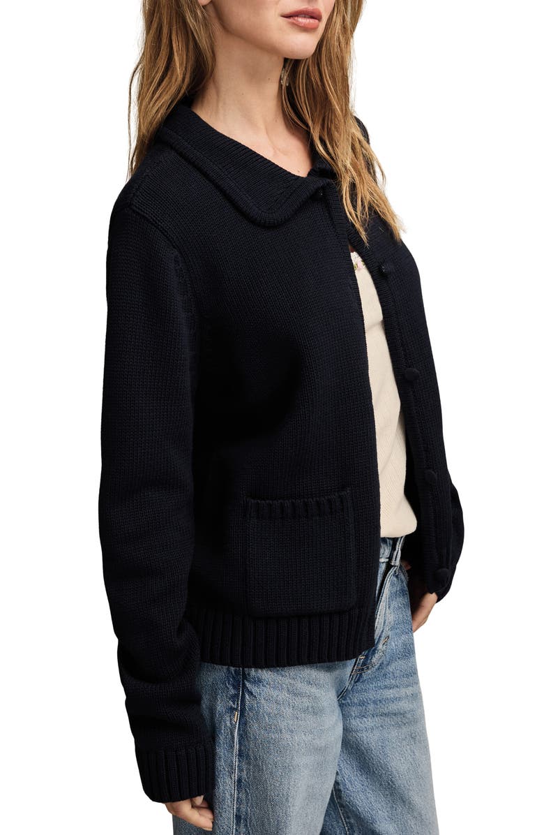 Lucky Brand Cotton Cardigan, Alternate, color, Cadet Navy