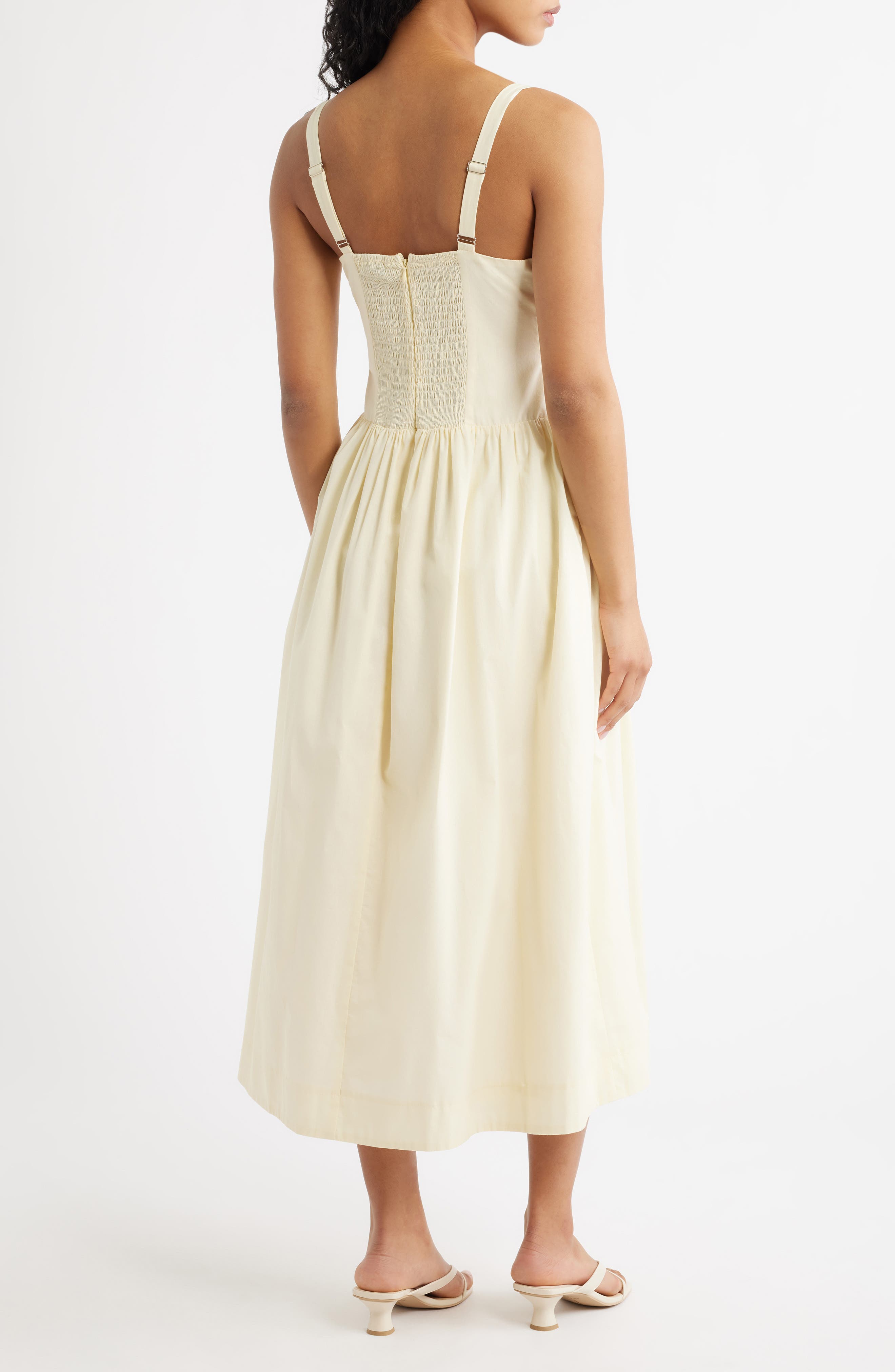 Embroidered Sleeveless Cotton Midi Dress - image 2