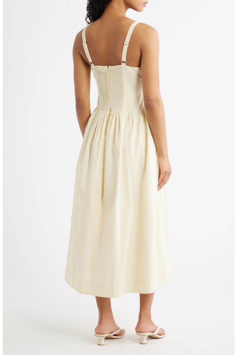 Embroidered Sleeveless Cotton Midi Dress, Alternate, color, BUTTER YELLOW