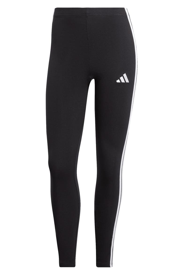 3-Stripe Leggings, Alternate, color, BLACK/ WHITE