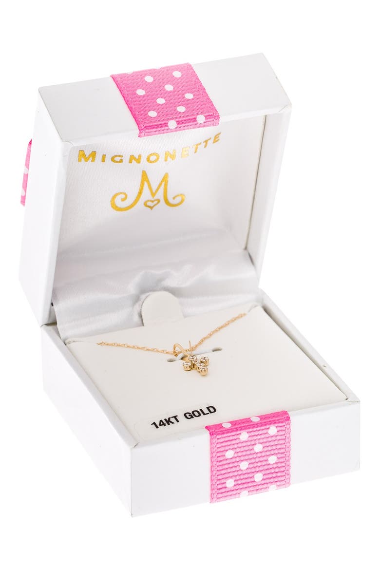 14k Gold & Cubic Zirconia Cross Necklace, Alternate, color, GOLD