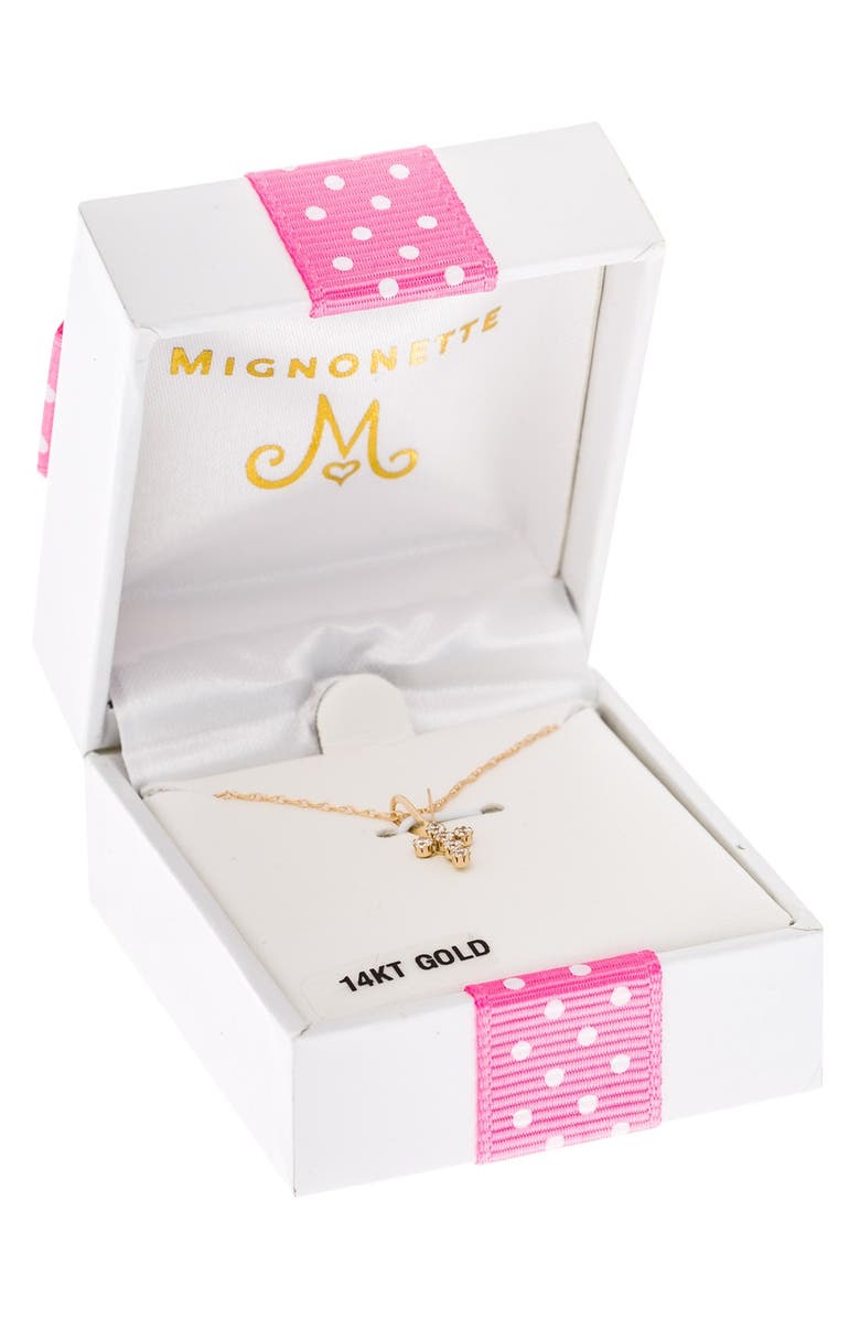 Mignonette 14k Gold & Cubic Zirconia Cross Necklace, Alternate, color, Gold
