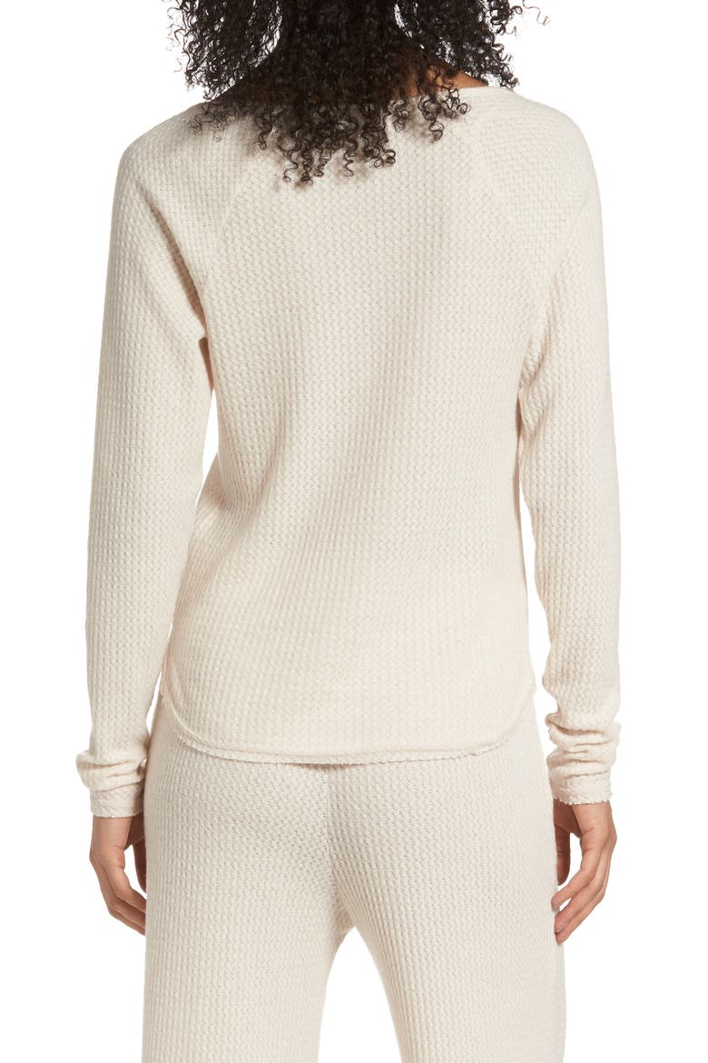 Waffle V-Neck Top, Alternate, color, IVORY