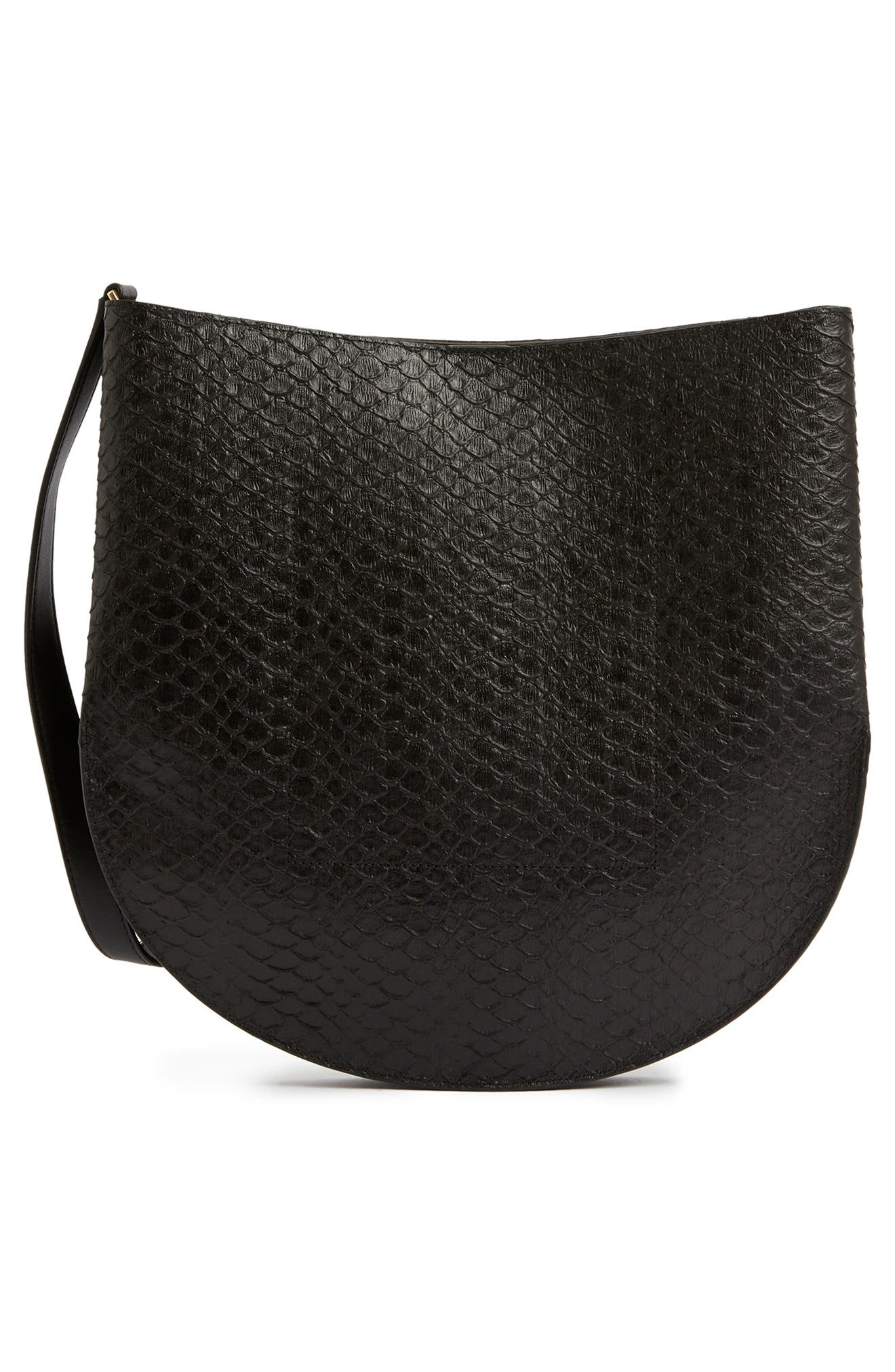 AllSaints Beaumont Snake Embossed Leather Hobo Bag, Alternate, color, 
