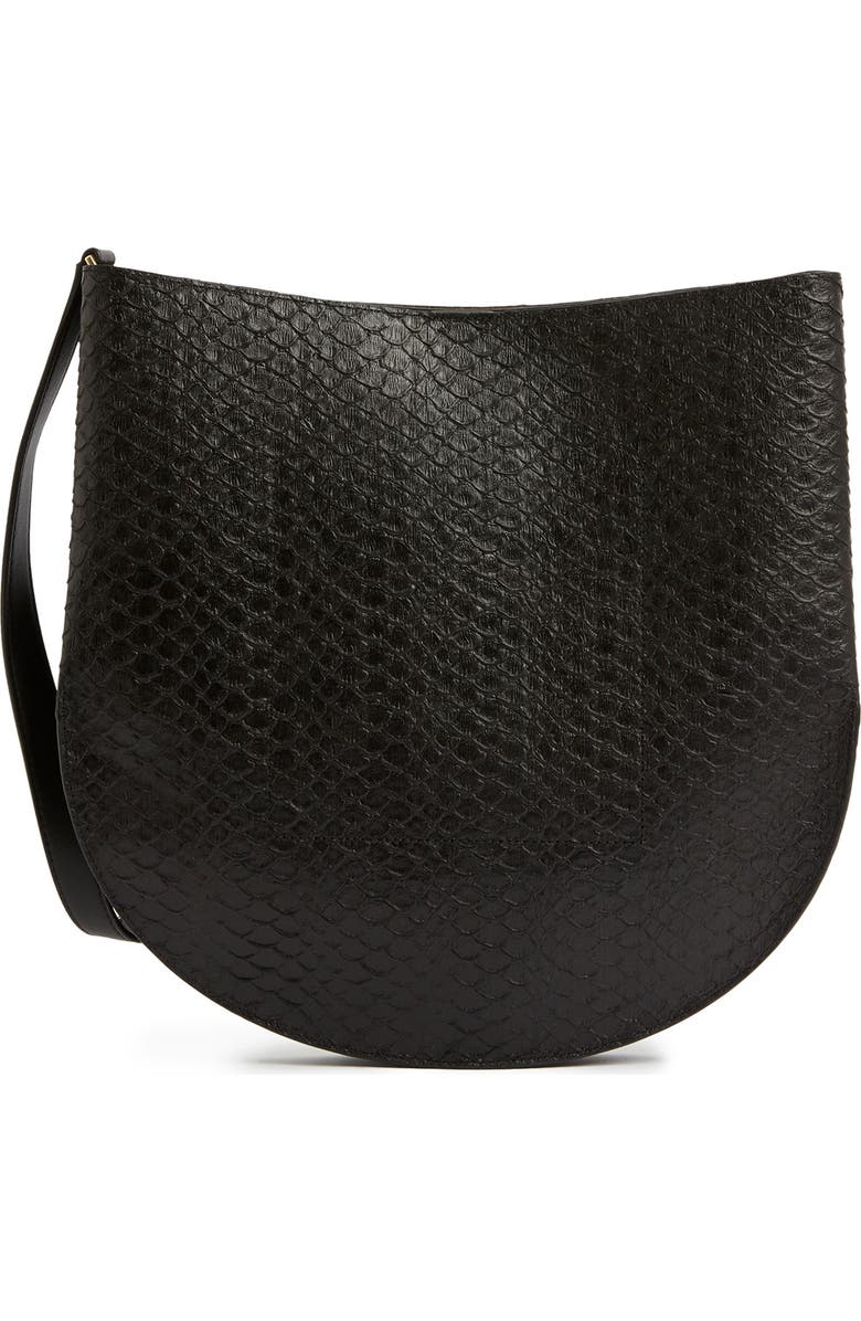 AllSaints Beaumont Snake Embossed Leather Hobo Bag, Alternate, color,