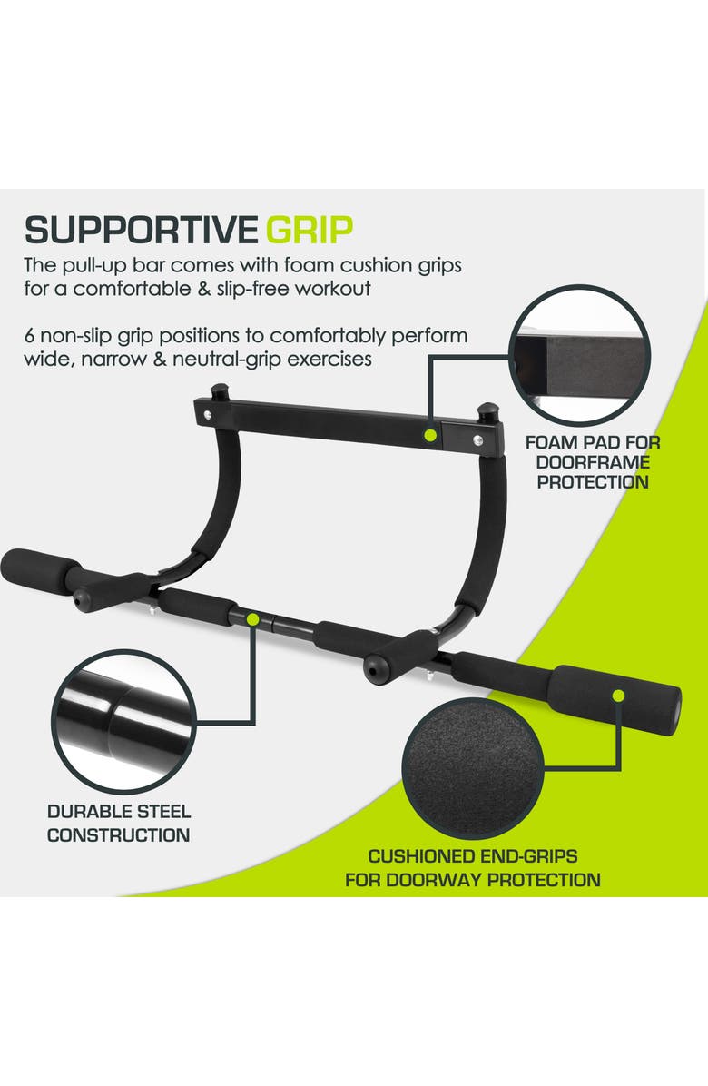 ProsourceFit Multi-Grip Lite Pull-Up Bar, Alternate, color, Black