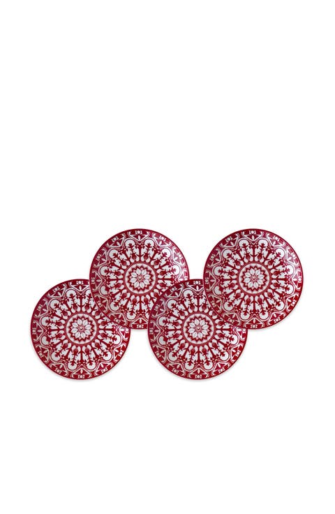 Casablanca Crimson Small Plates  - Porcelain - Set 4