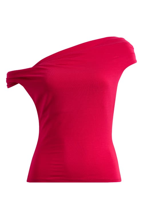 Reformation Cello One-shoulder Knit Top In Pink