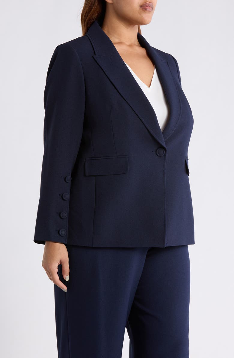 Tahari ASL One-Button Blazer, Alternate, color, Deep Navy