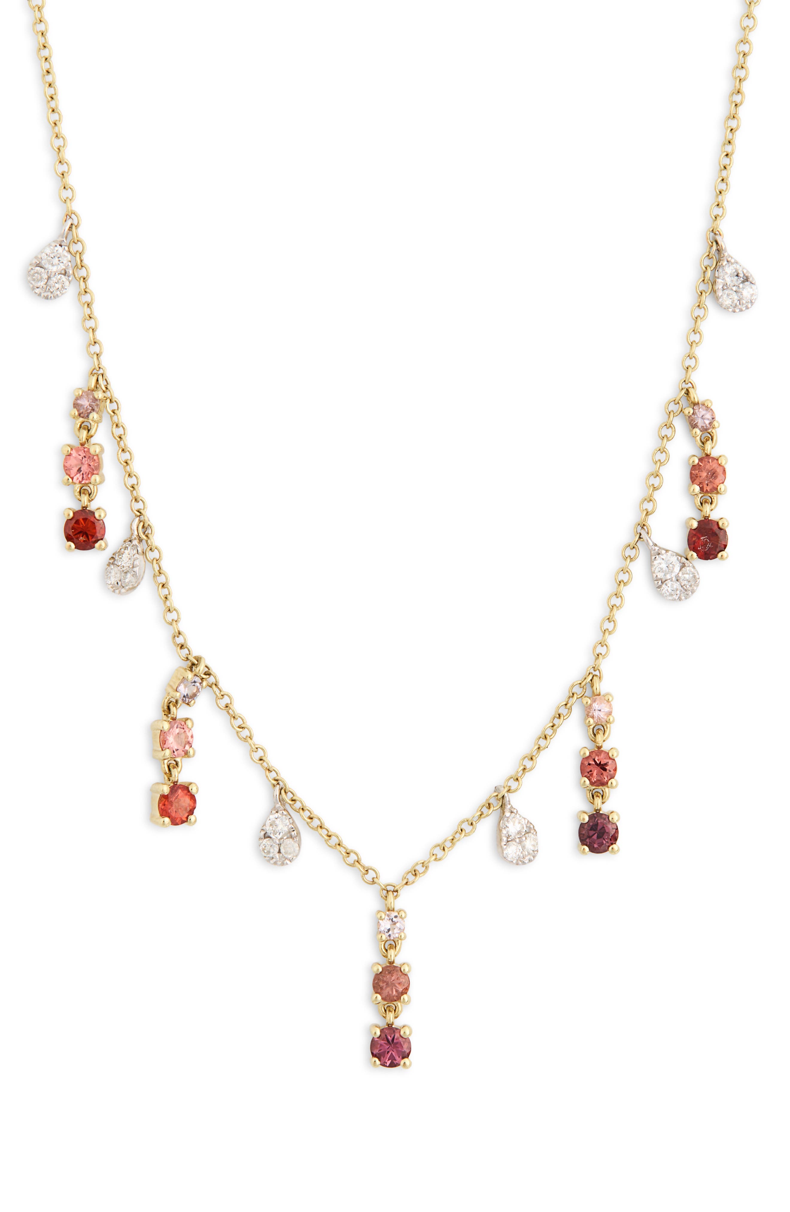 Meira T Spinel & Diamond Fringe Necklace - 0.22ct.