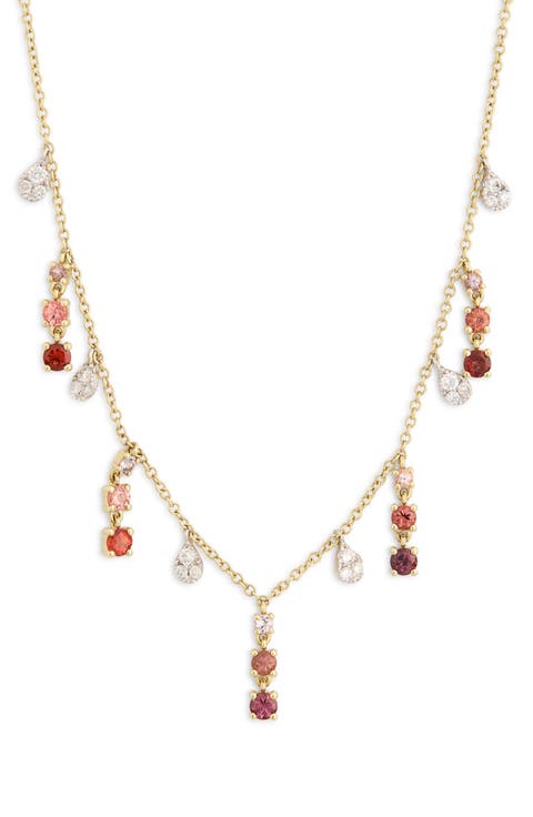 Spinel & Diamond Fringe Necklace - 0.22ct.
