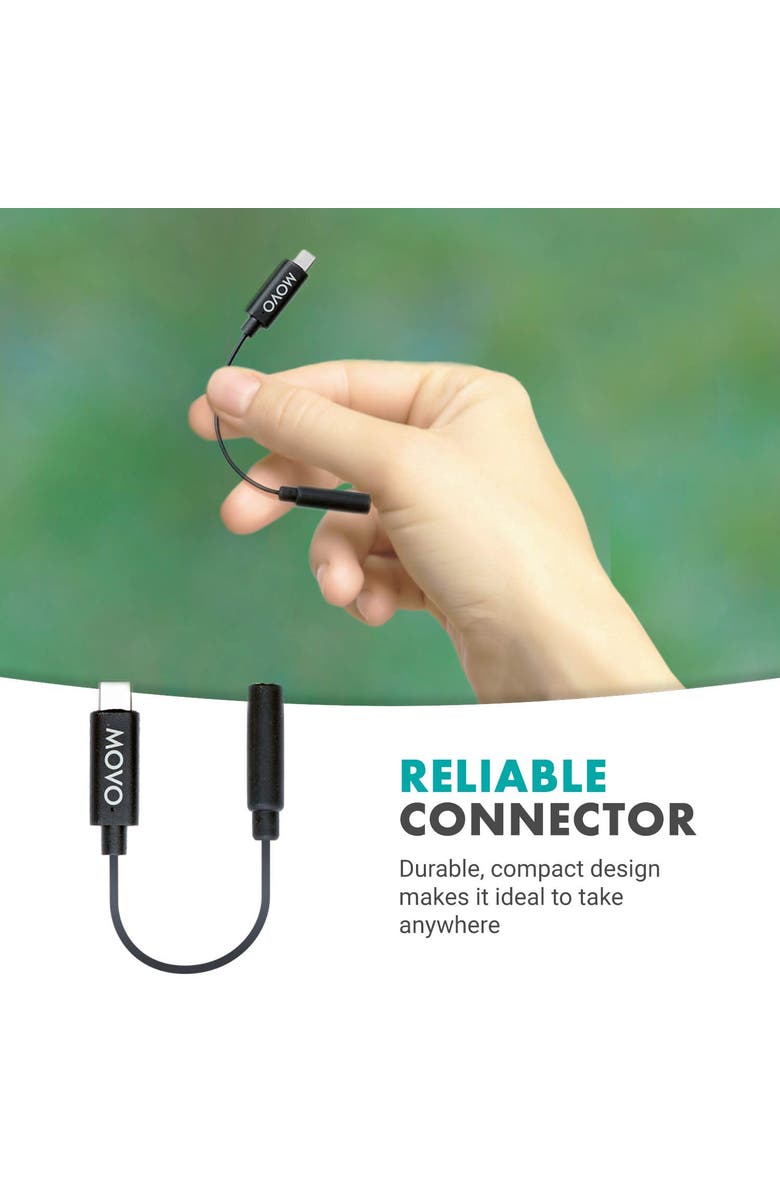 MOVO PMA-1 Female 3.5mm TRS Microphone Audio Adapter Cable Compatible with The DJI OSMO Pocket, Alternate, color, Black