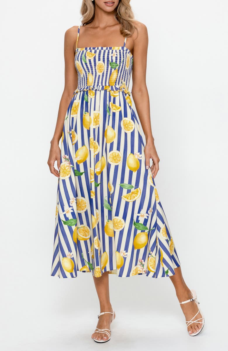 PS By Cupshe Smocked Sleeveless Midi Dress, Alternate, color,