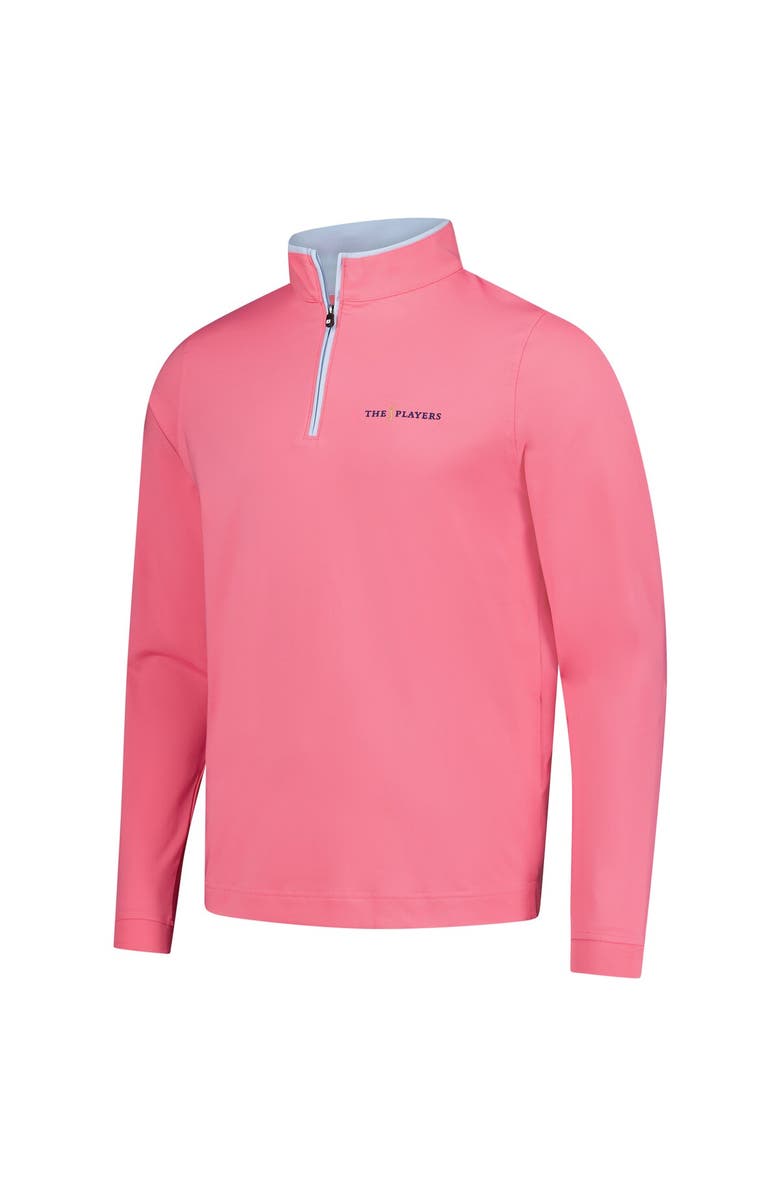 FOOTJOY Men's FootJoy Coral THE PLAYERS Lightweight Solid Quarter-Zip Sweatshirt, Alternate, color, Coral