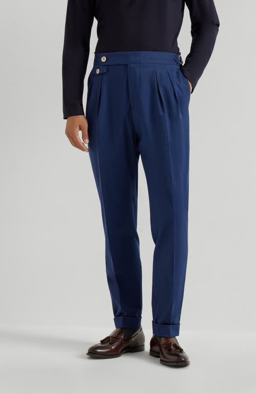 Brunello Cucinelli Comfort Gabardine Trousers In Blue