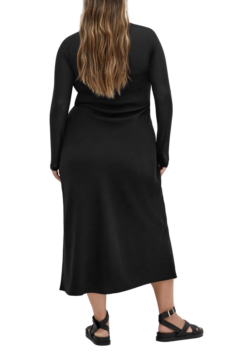 City Chic Sheer Mesh Shrug, Alternate, color, Black