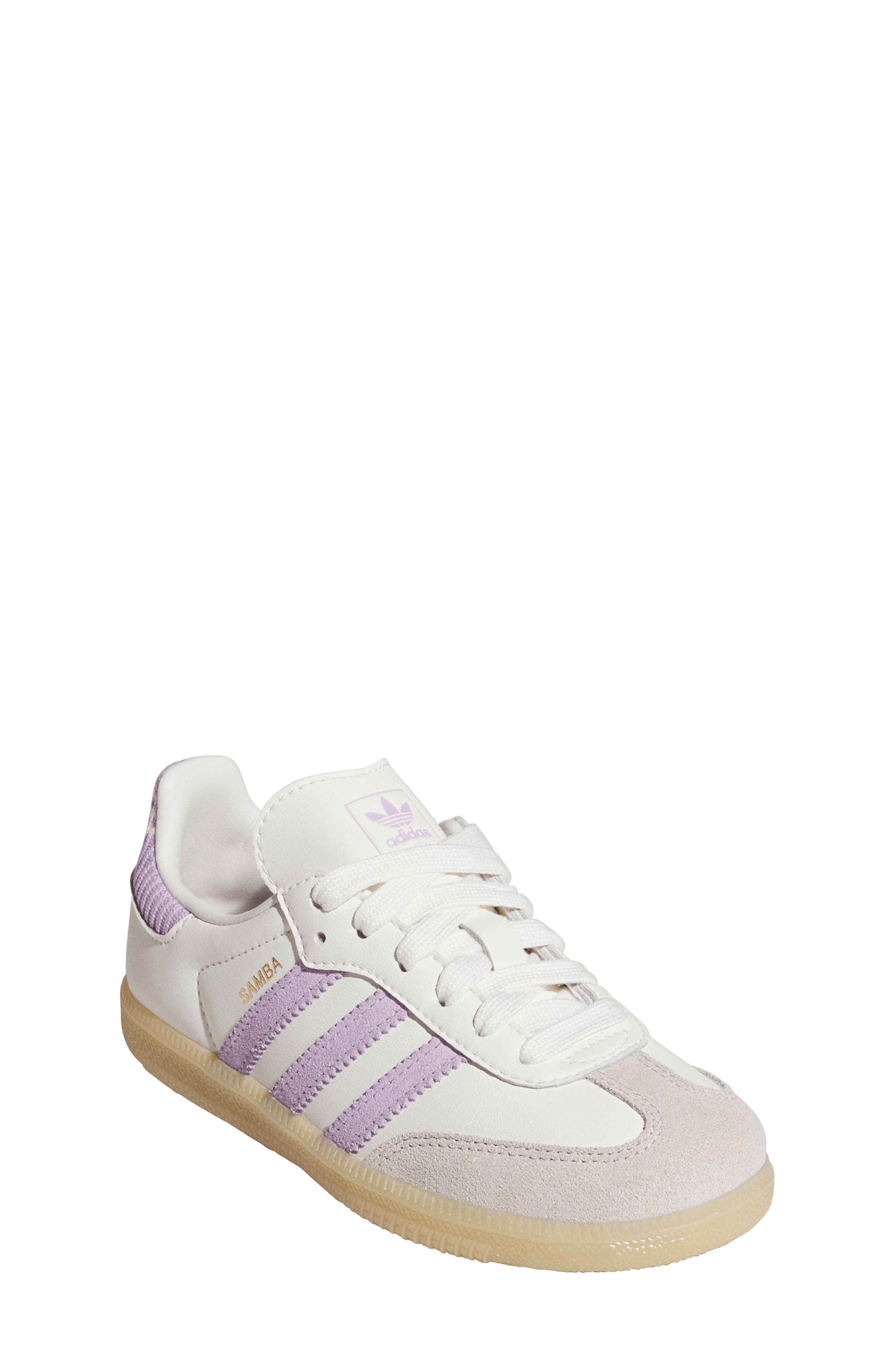 adidas Kids' Samba OG Sneaker, Main, color, Cloud White/ Plum/ Gum 3