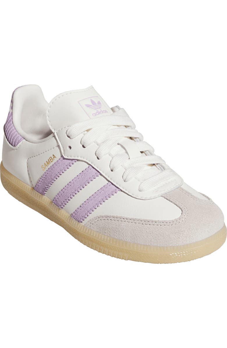 adidas Kids' Samba OG Sneaker, Main, color, Cloud White/ Plum/ Gum 3
