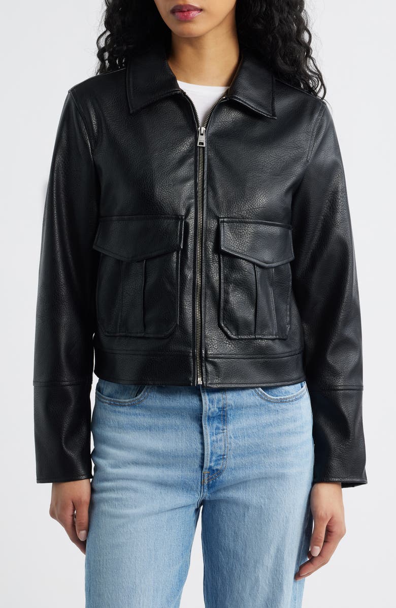 Levi's Faux Leather Moto Jacket, Alternate, color, Black