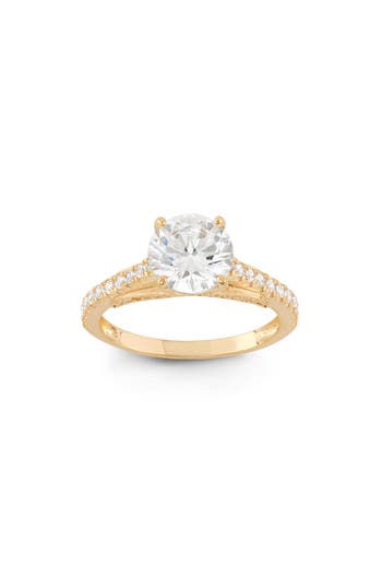 Fuzion Creations Cubic Zirconia Ring In Yellow
