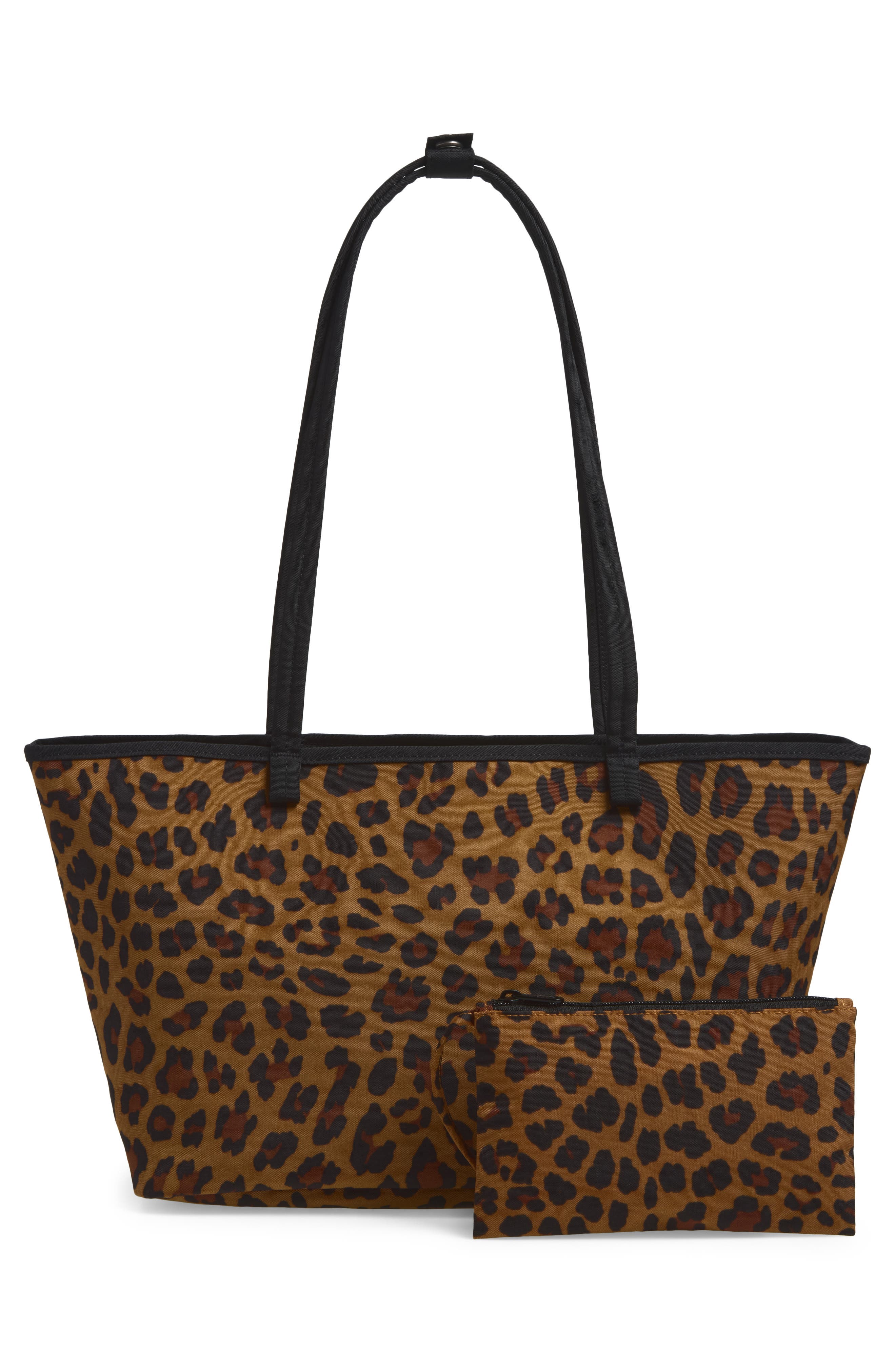 Medium Nylon Reversible Tote, Alternate, color, LEOPARD MIX