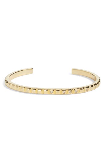 Nordstrom Cubic Zirconia Accent Square Tile Cuff Bracelet In Gold