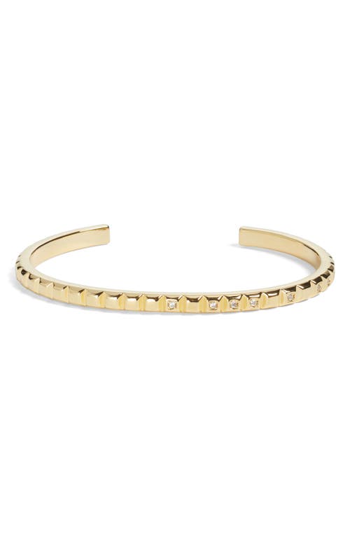 Nordstrom Cubic Zirconia Accent Square Tile Cuff Bracelet In Gold