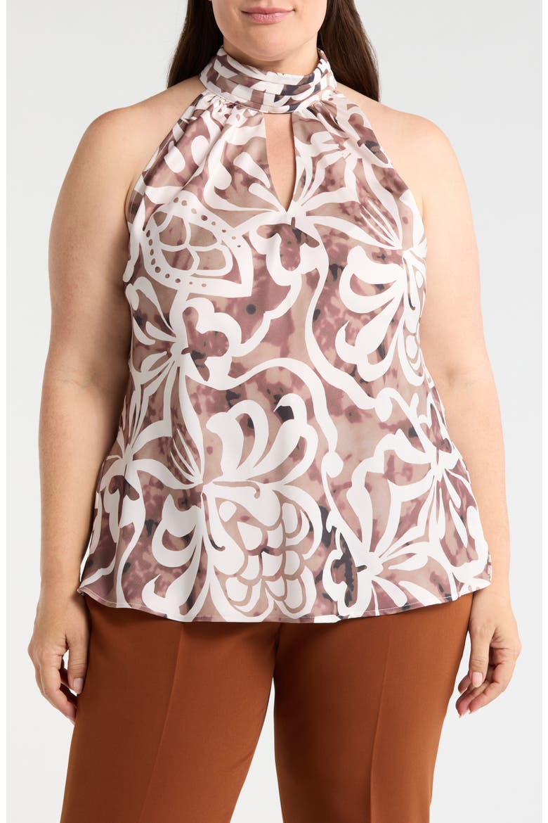 Mock Neck Sleeveless Top, Main, color, ESPRESSO CREAM