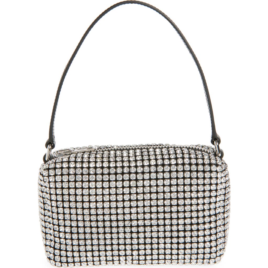 Alexander Wang Medium Heiress Crystal & Leather Handbag In White