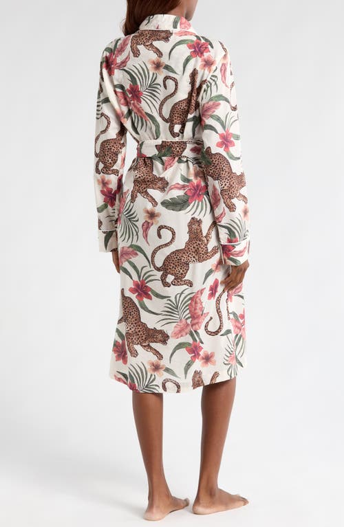 Shop Desmond & Dempsey Floral Cotton Robe In Soleia Cream