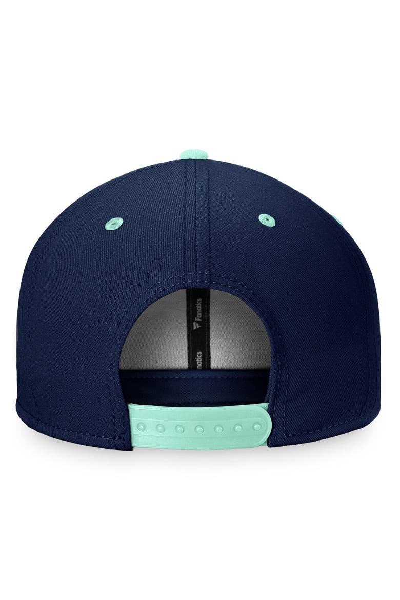 Men's Fanatics Branded Deep Sea Blue/Light Blue Seattle Kraken Heritage City Two-Tone Snapback Hat, Alternate, color, Blue