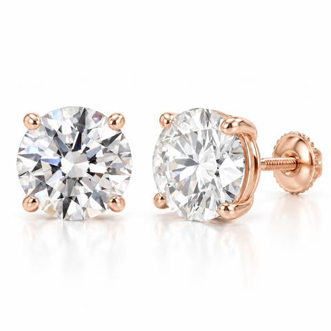 5 Ct. Tw. F Color Vs1 Round Lab-grown Diamond Stud Earrings In 14k Gold