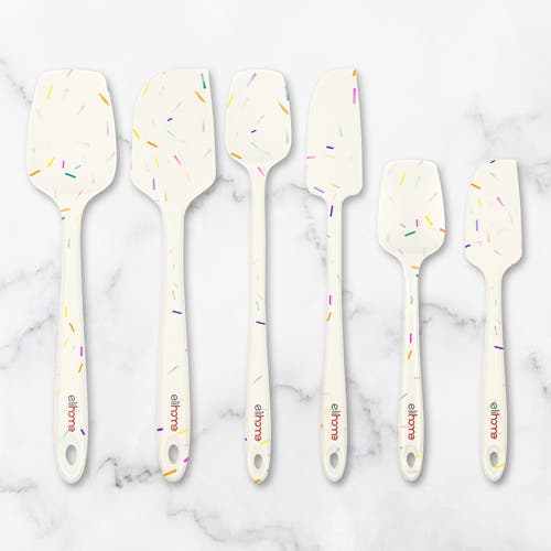 Eli Home 6 Piece Silicone Spatula Set In White