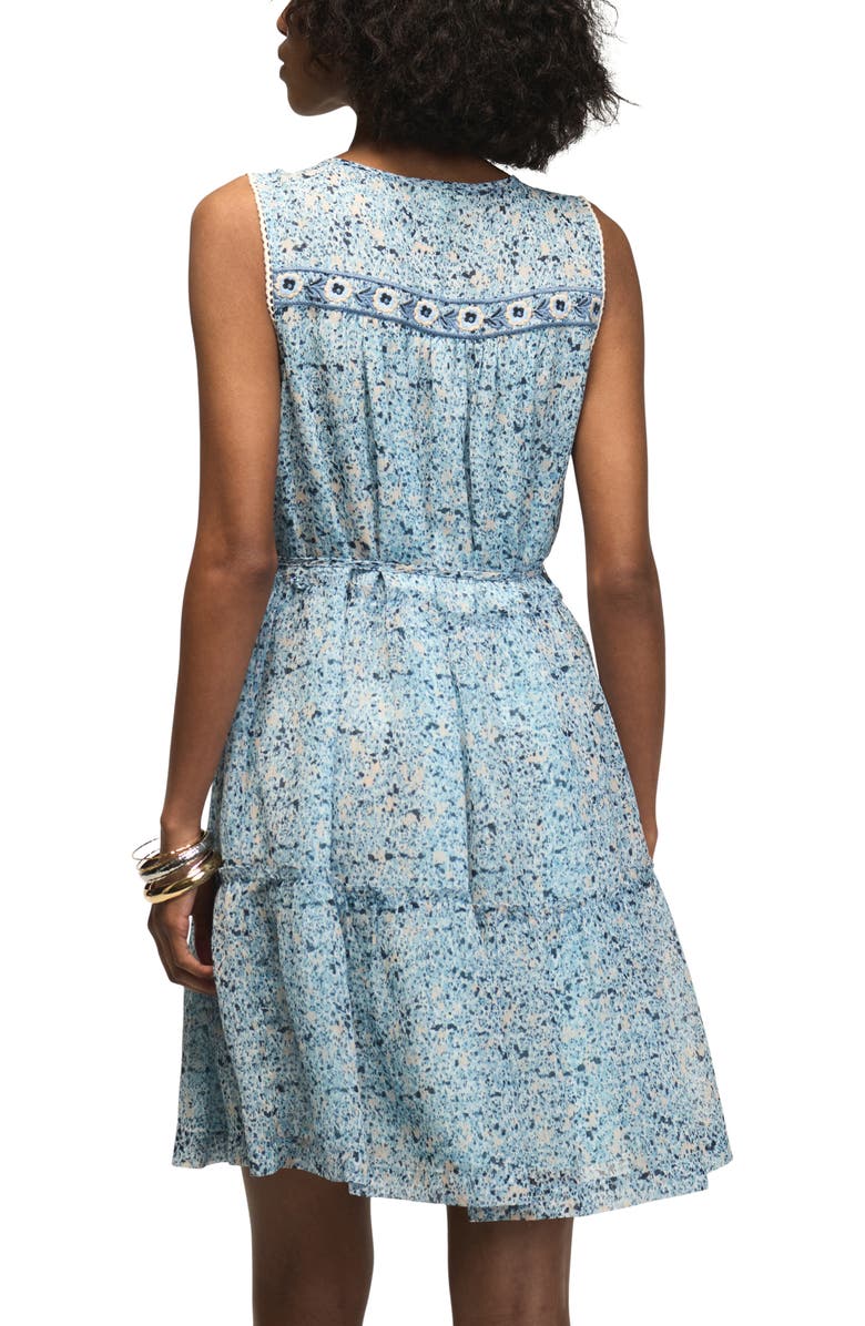 Lucky Brand Floral Embroidery Minidress, Alternate, color, Blue Floral