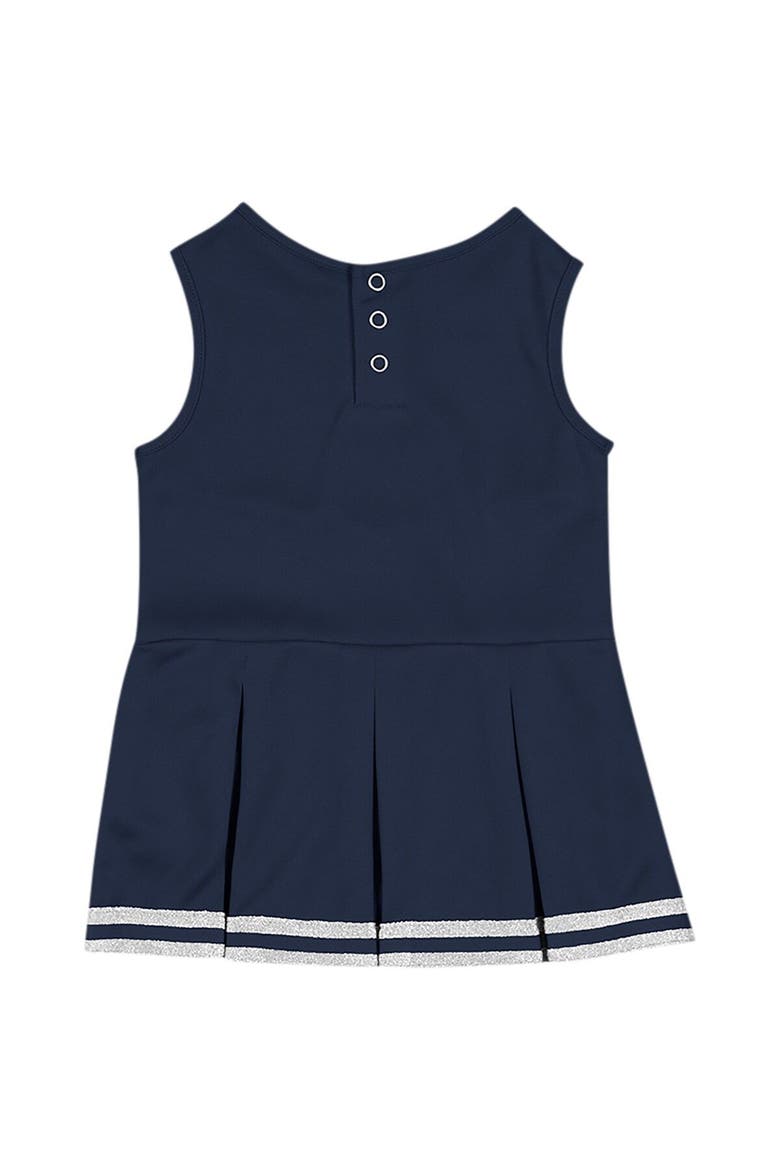 Girls Infant Colosseum Navy Michigan Wolverines Time For Recess Cheer Dress, Alternate, color, Navy
