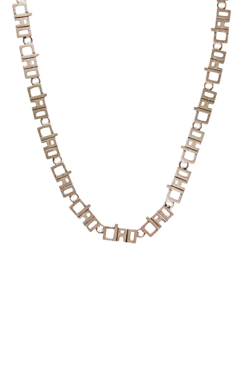Clare V. Ciao Chain Necklace, Main, color, Silver