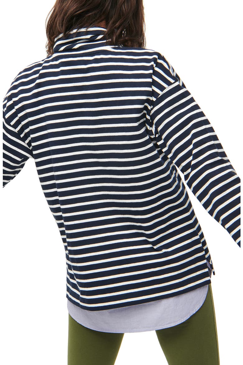 Stripe Mariner Cloth Funnel Neck Pullover, Alternate, color, NAVY IVORY MALY STRIPE