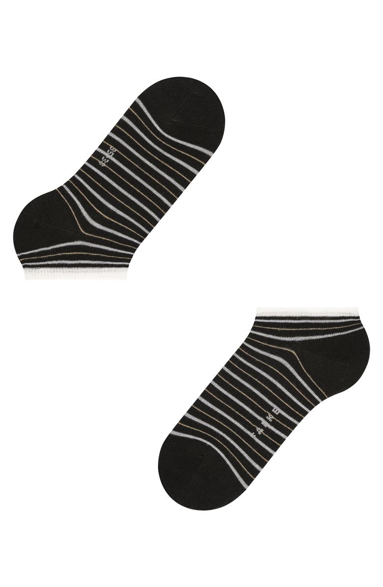 Falke Stripe Shimmer Sneaker Socks, Alternate, color, Black