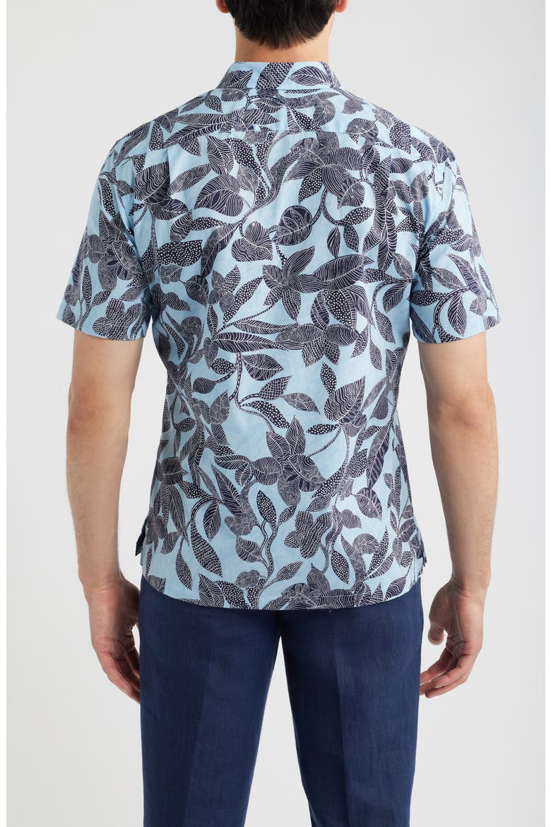 Branching Out Short Sleeve Button-Up Shirt, Alternate, color, SKY BLUE
