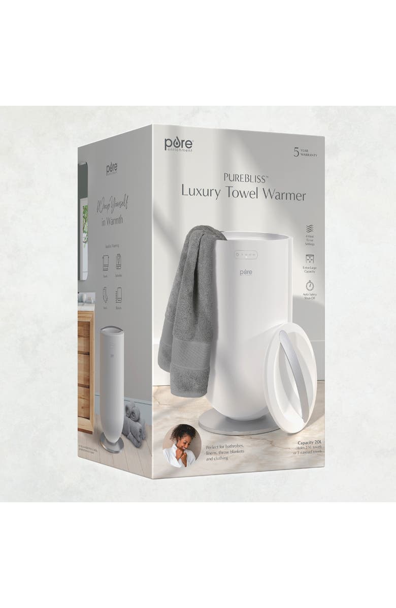 PURE ENRICHMENT X-Large Towel & Linen Warmer, Alternate, color, White Silver