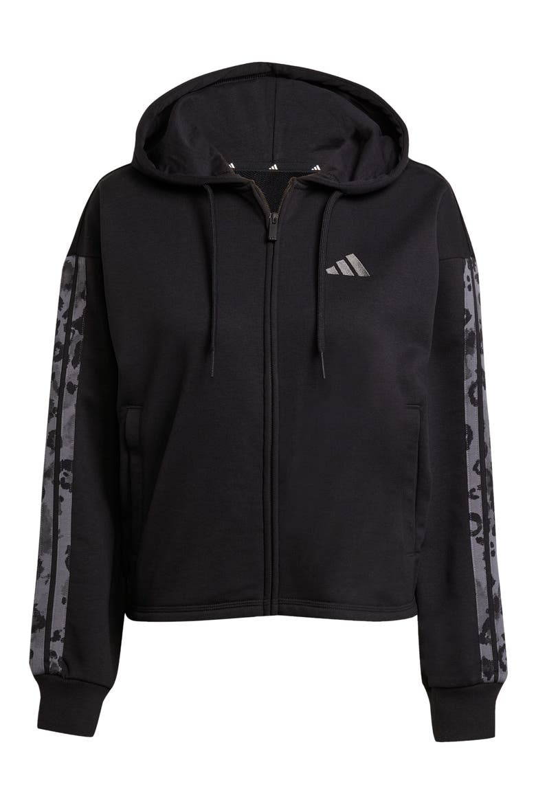 3-Stripes Full Zip Hoodie, Alternate, color, BLACK/ MULTICOLOR