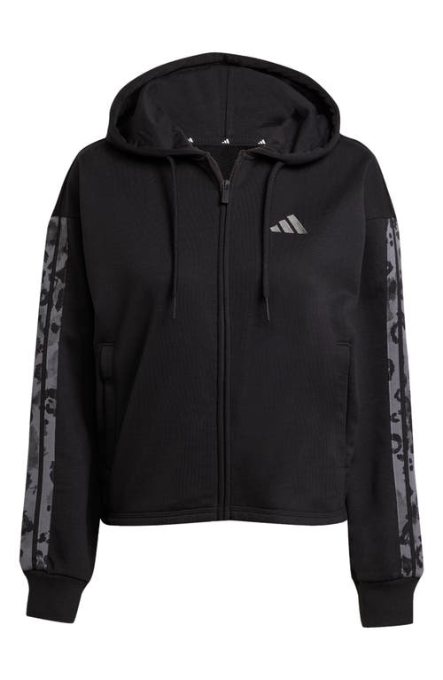 Adidas Originals Adidas 3-stripes Full Zip Hoodie In Black
