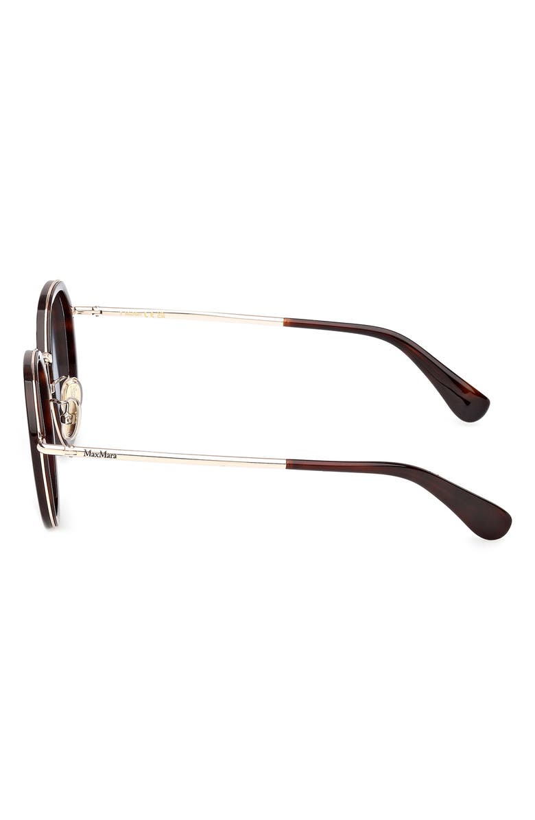 Max Mara 57mm Round Sunglasses, Alternate, color, Dark Havana / Smoke