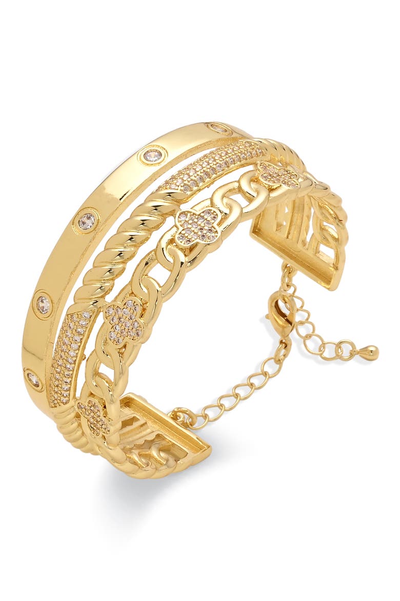 Luxe Link Cuff Bracelet, Alternate, color, GOLD