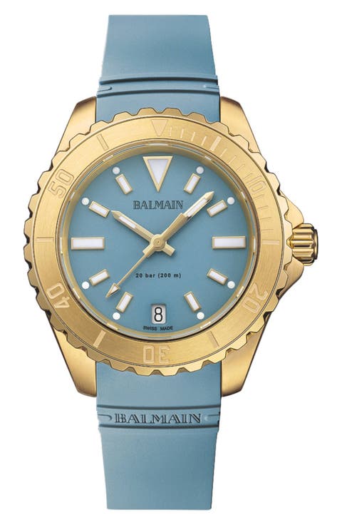 Ophrys Rubber Strap Watch, 34.5mm