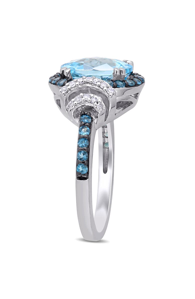 Julianna B. London, Sky Blue Topaz & Diamond Halo Ring, Alternate, color, Topaz