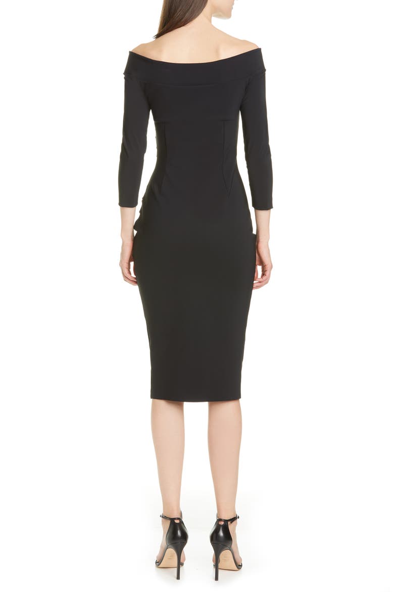 Suzie Off the Shoulder Cocktail Dress, Alternate, color, BLACK